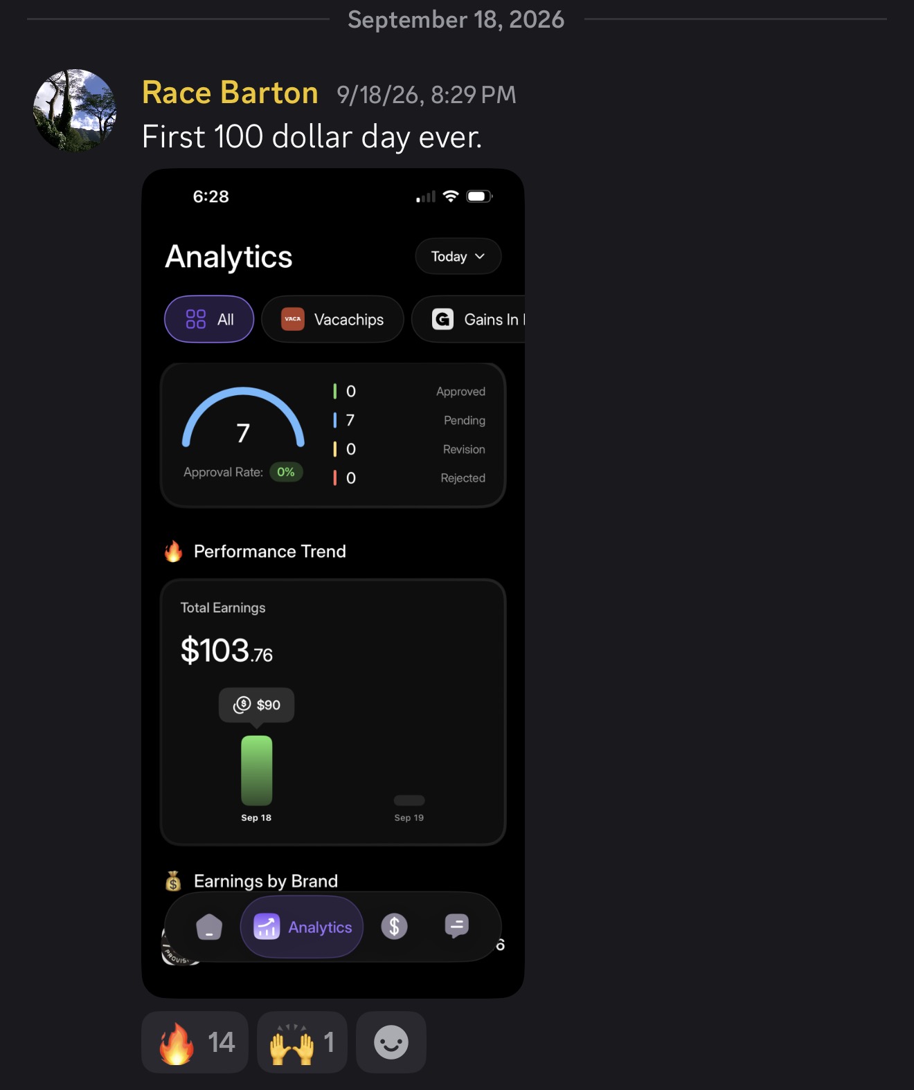 Fitness UGC creator result and social proof screenshot 27